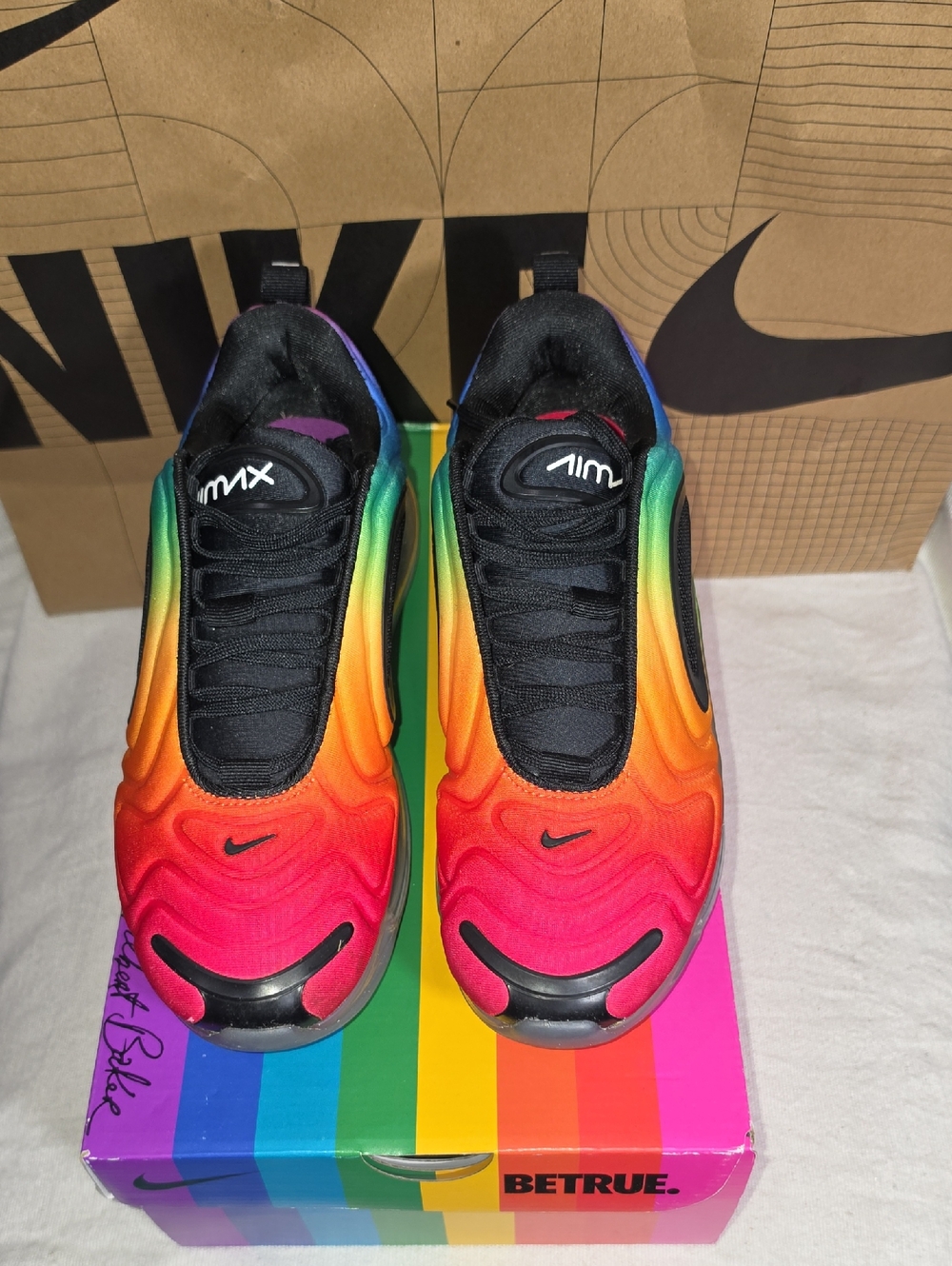 Nike Air Max 720 ‘Be True’ for Gilbert Baker Multicolor CJ5472-90 Men 6 Wmen 7.5 - Picture 11 of 15